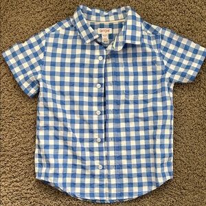 Cat & Jack Blue and White Plaid Kids Shirt